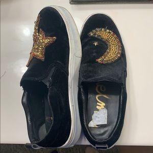 Sam Edelman velvet embroidered sneakers